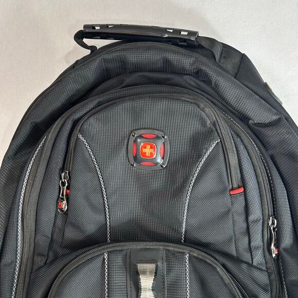 Swiss Gear 18" Laptop Backpack Four Pockets Black & Gray with Warranty Card - Picture 5 of 14